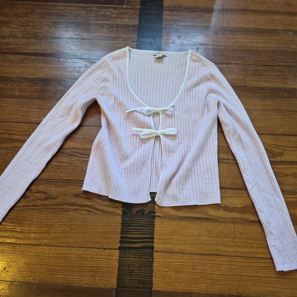 Sincerely Jules Pink Ribbed Cardigan- Size Large